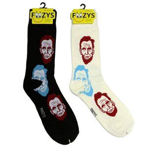 Abraham Lincoln Honest Abe 16th President Political Patriotic 2 Pair Men's Socks